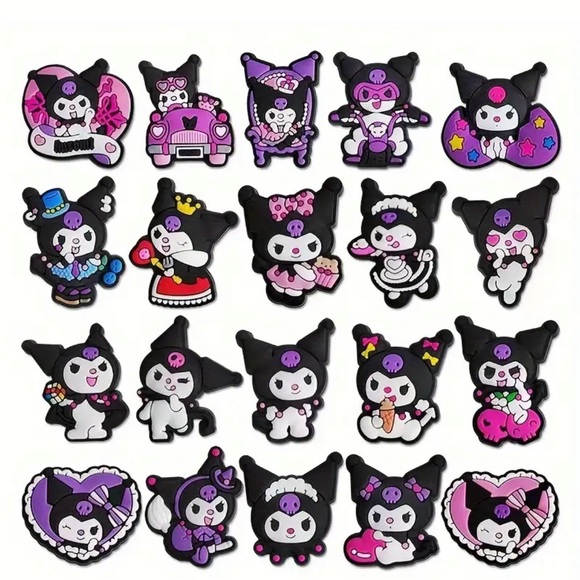 Hello Kitty Accessories - Lot 20Pcs Kuromi Hello Kitty Croc Charms Jibbitz girls Shoe Decoration gift